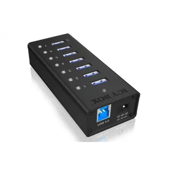 ICY BOX IB-AC618 USB 3.2 Gen 1 (3.1 Gen 1) Type-B 5000 Mbit/s Melna