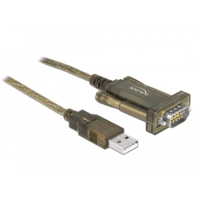 Seriālais kabelis DeLOCK 64073 USB Type-A DB-9 caurspīdīgs 2 m
