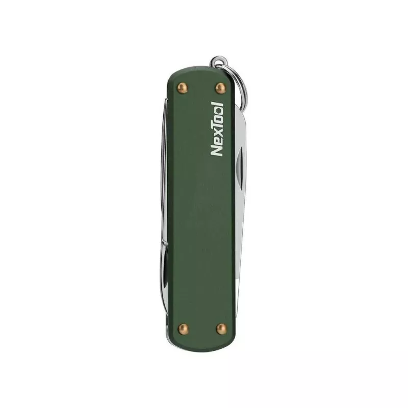 Multi-tool knife Nextool NE0143 — kompakts salokāms daudzfunkcionālais instruments ar plakanknaiblēm, asmeņiem, skrūvgriezi, zaļš, nerūsējošais tērauds, 64.5 × 152 mm, 29 g