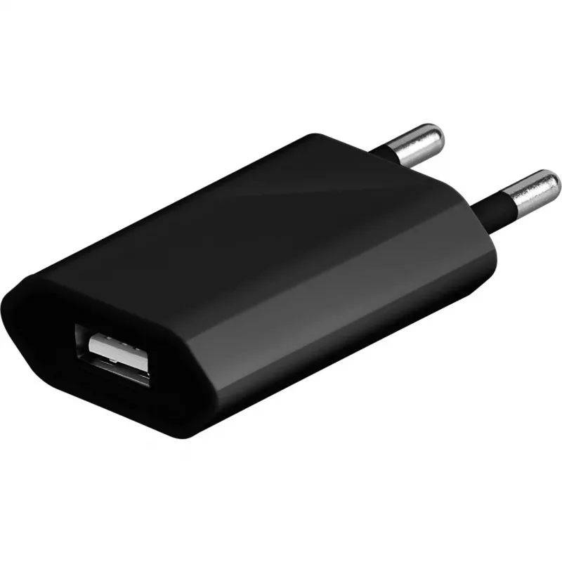 USB sienas lādētājs GOOBAY 5 W, 1× USB 2.0, ieeja 100–240 V, melns