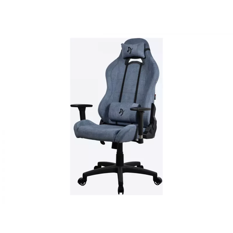 Spēļu krēsls Arozzi Torretta SoftFabric Blue — ergonomisks dizains, regulējams augstums un roku balsti