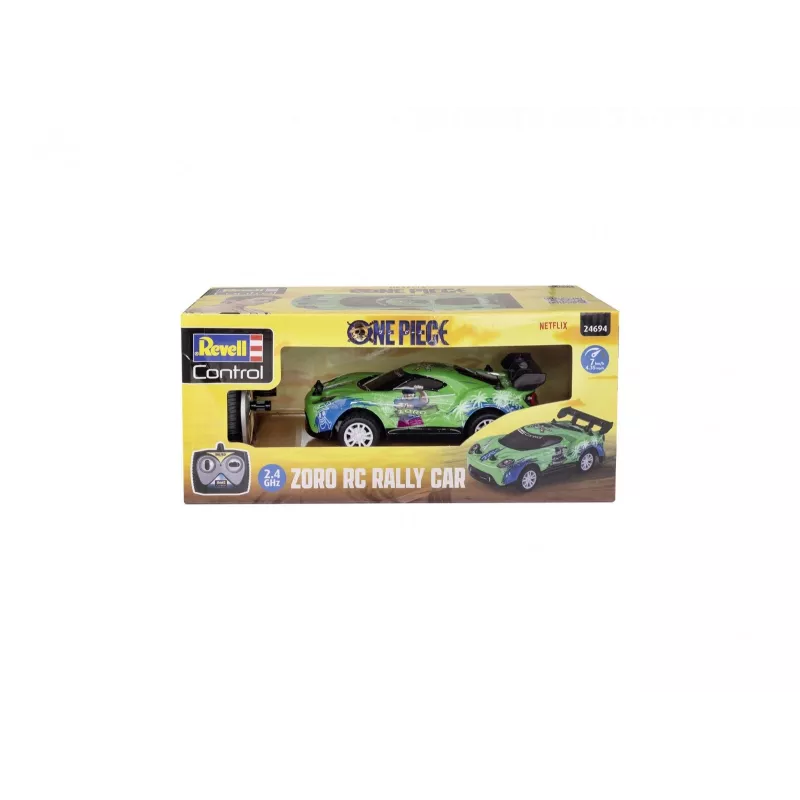 RC rallija auto REVELL One Piece Zoro — tālvadāms modelis, kolekcionējams tematisks dizains
