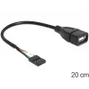 Delock kabelis USB spraudņa ligzda > USB 2.0 Type-A ligzda 20 cm (83291)