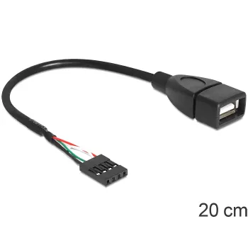 Delock kabelis USB spraudņa ligzda > USB 2.0 Type-A ligzda 20 cm (83291)