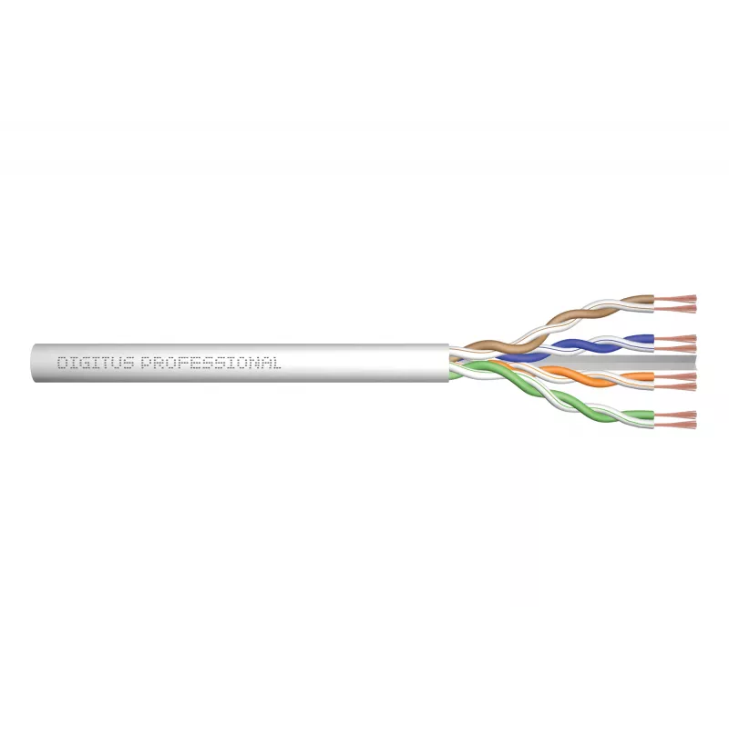 tīkla kabelis Digitus CAT 6A U/UTP twisted pair patch cord raw 100m pelēka