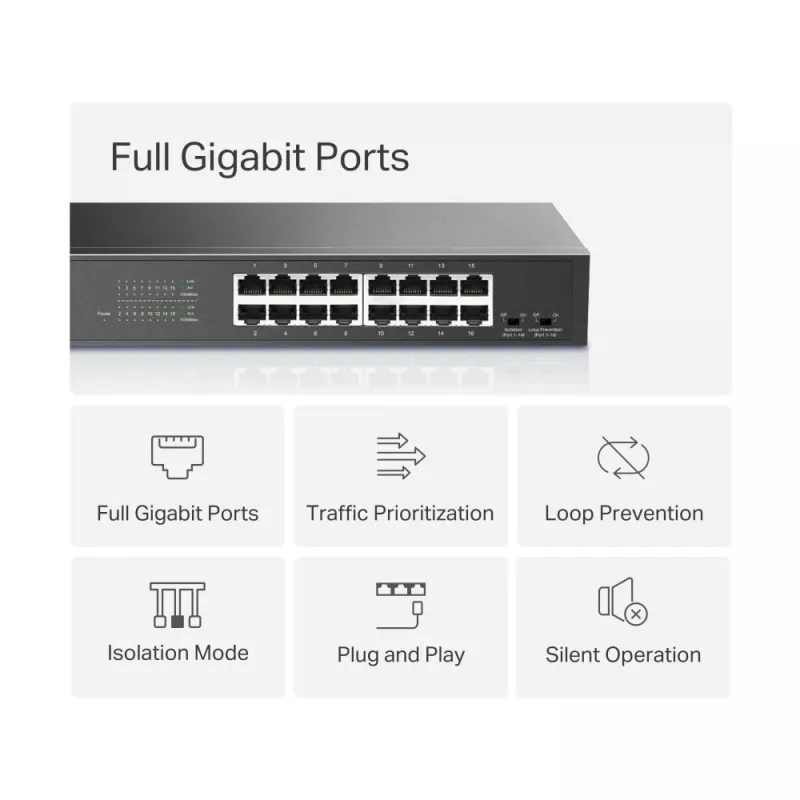 Mercusys MS116GS tīkla slēdzis Gigabit Ethernet (10/100/1000) Melns