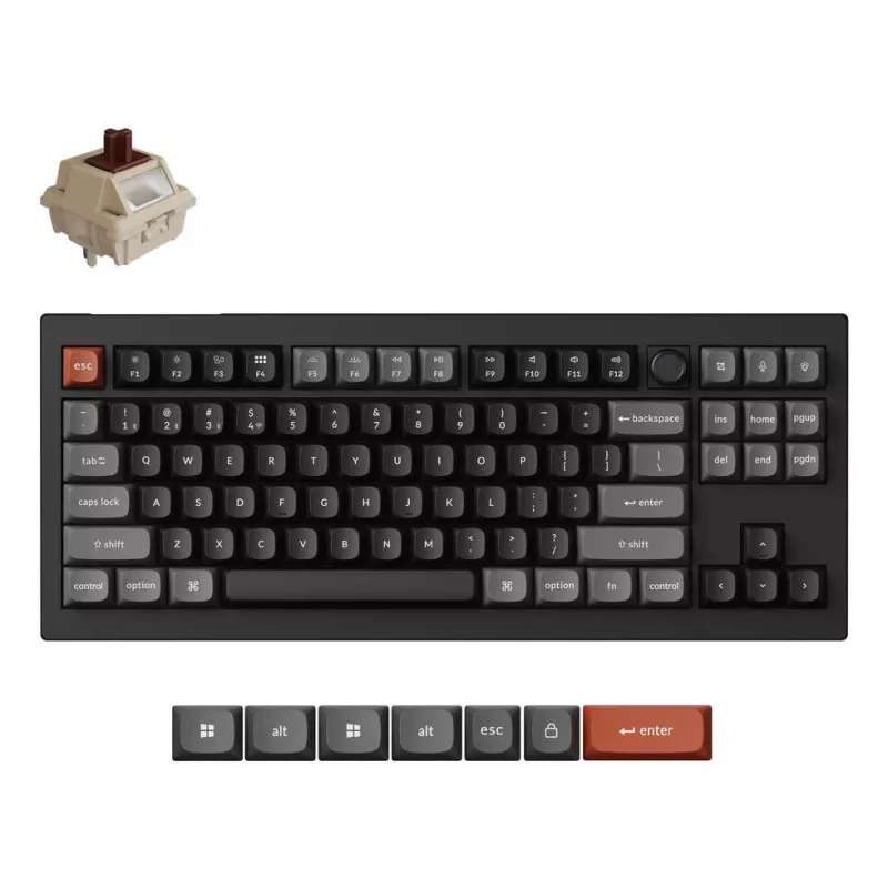 Mehāniskā tastatūra Keychron V3 Ultra 8K — vadu un Bluetooth, QWERTY, RGB, melna