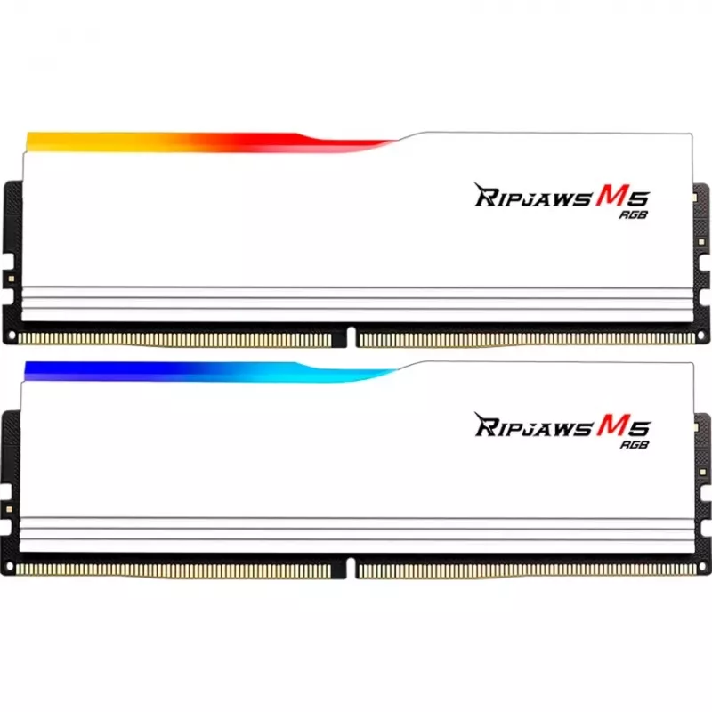 DIMM 64 GB DDR5-5200 (2x 32 GB) Dual-Kit, atmiņa balta, F5-5200J4040A32GX2-RM5RW, Ripjaws M5 RGB, INTEL XMP