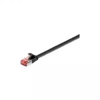 Wentronic Goobay CAT 6 plakanais komutācijas kabelis, U/FTP, melns, 15 m - vara materiāls (94238)