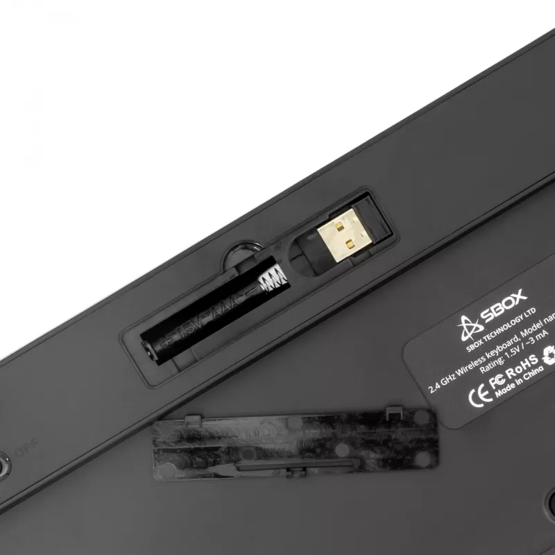 Bezvadu tastatūra SBOX WK-26 US ar multivides taustiņiem un US izkārtojumu
