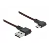 USB kabelis DeLOCK EASY-USB 2.0 Type-A vīrieša uz Micro-B vīrieša leņķa 0,2 m melns