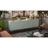 Kumode cama meble FELLINI 2000×400×700 mm, olīvkrāsā ar eļļotu ozola virsmu, MDF korpuss