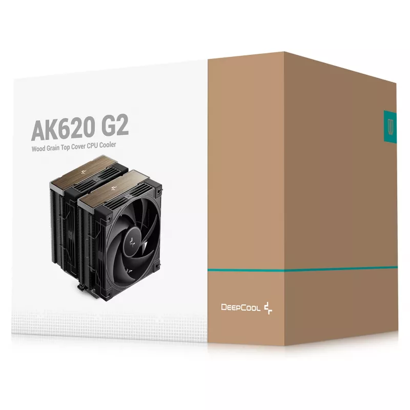 Gaisa dzesētājs DeepCool AK620 G2, 120 mm ventilators, saderīgs ar LGA1700/1200/115x un AM4/AM5, melns, 144×127×159 mm