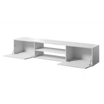 TV skapis cama meble SLIDE 200K, 200 x 40 x 37 cm, spīdīgi balts, skaidu plātnes virsma