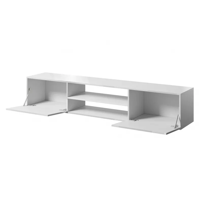 TV skapis cama meble SLIDE 200K, 200 x 40 x 37 cm, spīdīgi balts, skaidu plātnes virsma