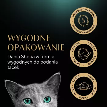 Mitrā kaķu barība Sheba paplātē Mērce Mājputni (vistas gaļa, tītara gaļa) 32 x 85 g paplāte