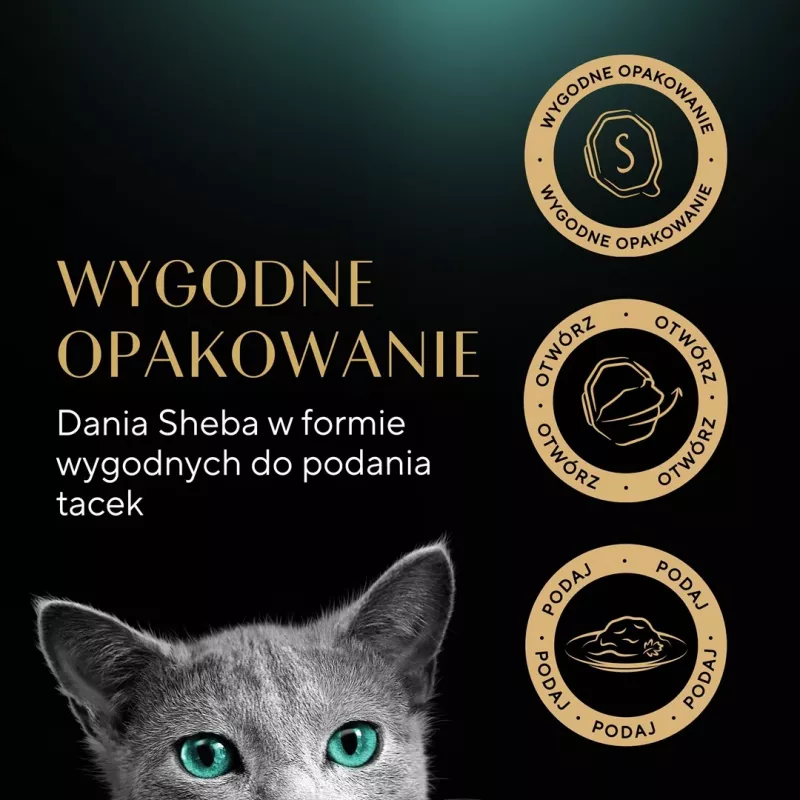Mitrā kaķu barība Sheba paplātē Mērce Mājputni (vistas gaļa, tītara gaļa) 32 x 85 g paplāte