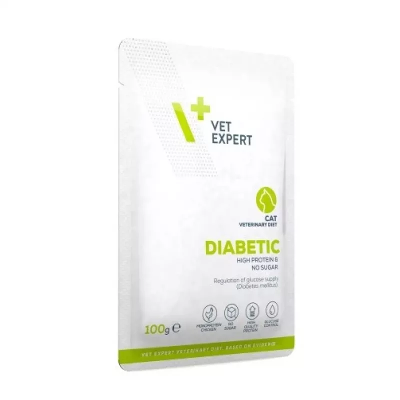 VET EXPERT Veterinary Diet Diabetic Cat - mitrā barība kaķiem - 100g
