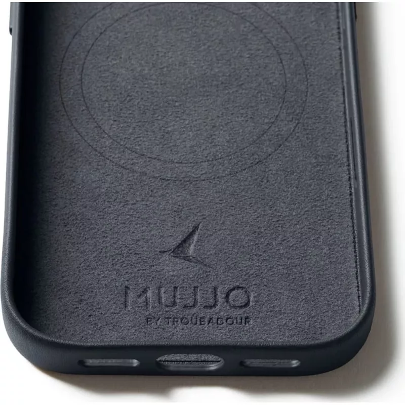 Mujjo Full Leather Case MagSafe vāciņš priekš iPhone 17 Pro pelēka