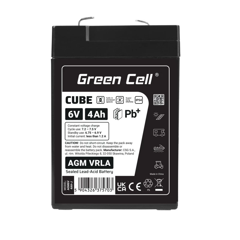 Akumulators AGM VRLA 6V 4Ah IP54