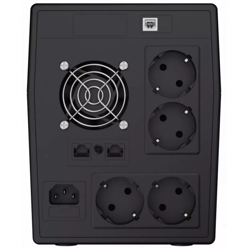 Nepārtrauktās barošanas avots zaļa Cell UPS05 — Line-Interactive 2 kVA / 1200 W, 5x F tipa ligzdas, LCD, USB, RJ-45