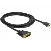 DeLOCK - Video kabelis - Single Link - HDMI / DVI - DVI-D (V) uz HDMI (V) - 2 m - Trīskārša izolācija - Melns - Īkšķskrūves