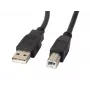 Lanberg CA-USBA-10CC-0030-BK USB kabelis 3 m USB 2.0 USB B melns (CA-USBA-10CC-0030-BK)