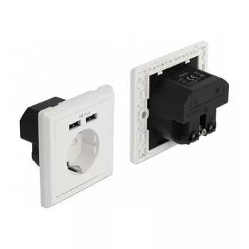 Kontaktligzda CEE 7/3 + USB DeLOCK 11471