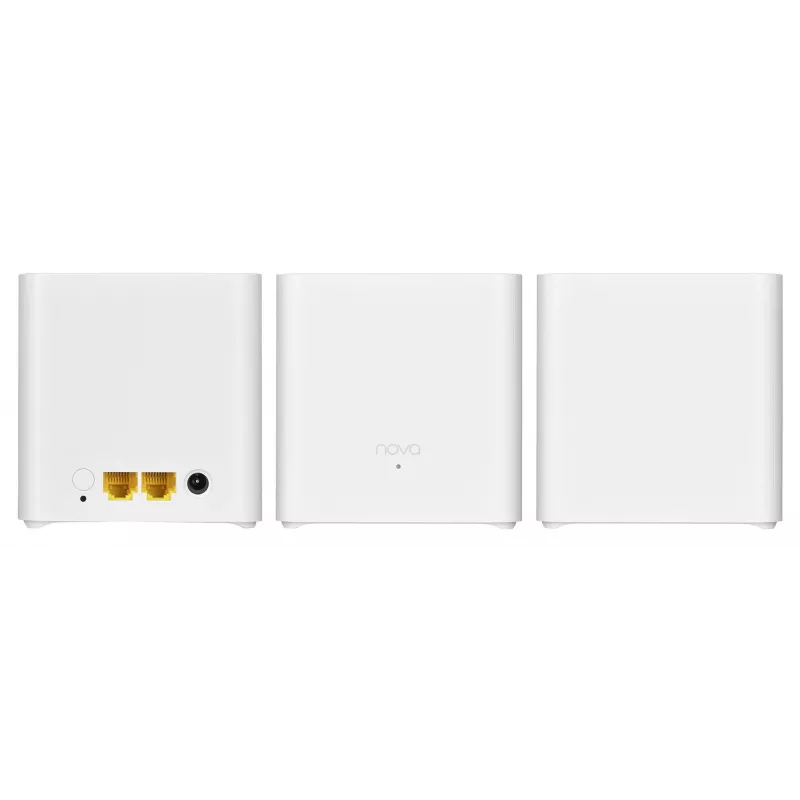 Mesh Wi‑Fi sistēma TENDA EX3-3, 3-gabalu komplekts, divjoslu 2.4/5 GHz, Wi‑Fi 6, līdz 1201+300 Mbit/s, 2 iekšējās antenas, WPA3