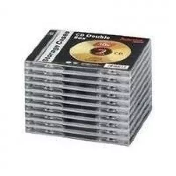 Hama CD Double Jewel Case Standard, iepakojumā 10, 2 diski, caurspīdīgs