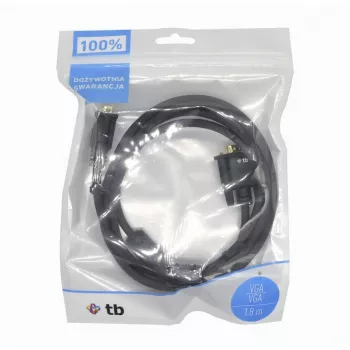 TB VGA kabelis 15M-15M 1,8 m, melns-zelts (AKTBXVGAMMG180B)