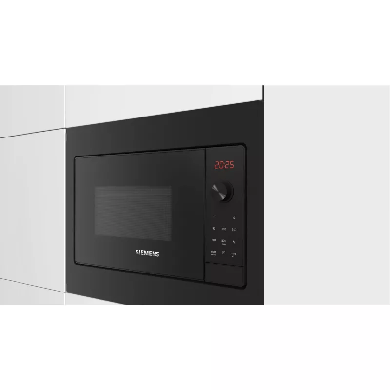 Siemens iQ300 BF523LMB3 mikroviļņu krāsns Melna, nerūsējošais tērauds Iebūvējama solo mikroviļņu krāsns 20 L 800 W