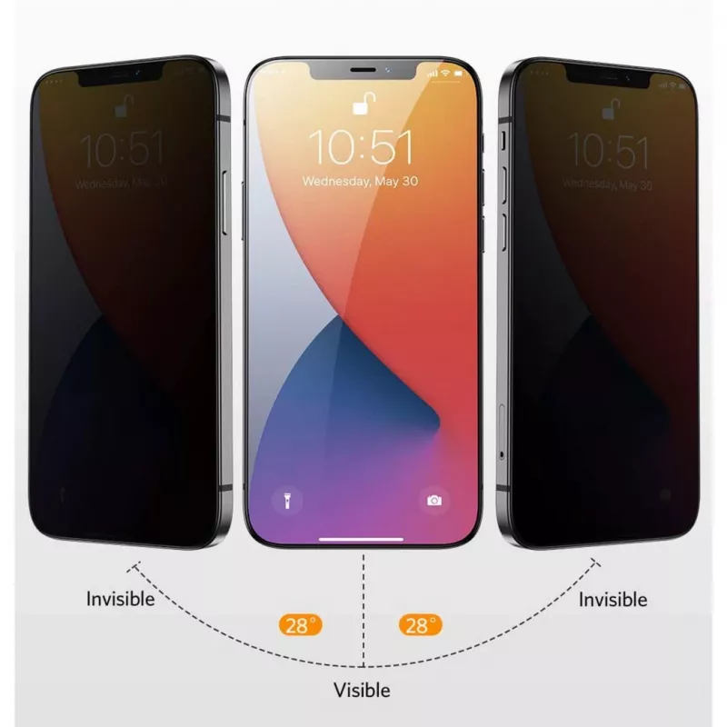 NEVOGLASS 3D PRIVACY, aizsargplēve caurspīdīga, iPhone 17 Pro / 16 Pro