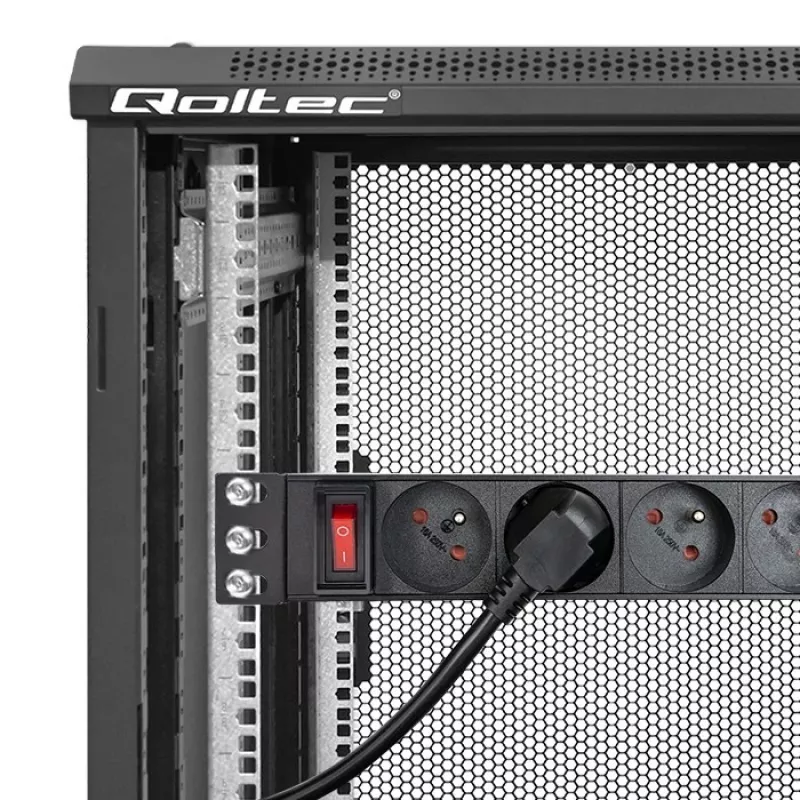 Qoltec Aluminum PDU for 10'' RACK | 1U | 16A | 4xFRENCH | 1.8m
