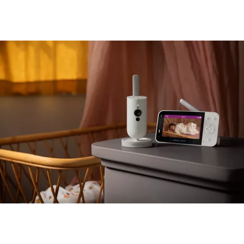 Philips AVENT SCD953/26 video mazuļa monitors 400 m Wi-Fi Pelēks, Balts