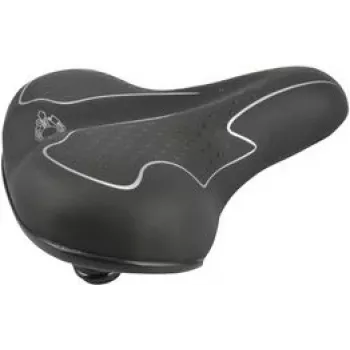 Velosipēda sēdeklis FISCHER Touren-Fahrradsattel Elastomer Melns/balta ar optimālu ķermeņa pielāgošanos