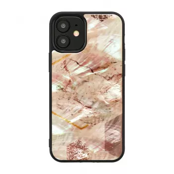 Aizsargmaciņš iKins Apple iPhone 12 mini — rozā marmora raksts, plāns