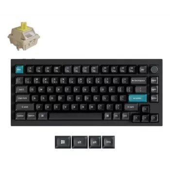 Mehāniskā tastatūra Keychron Q1 Ultra 8K — 75% forma, USB + RF bezvadu + Bluetooth, RGB LED, Melna