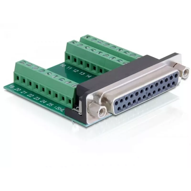 Kabeļa adapteris DeLOCK 65317 25p 27p Melns Zaļš Sudraba