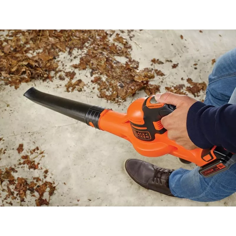 Black & Decker GWC1820PC bezvadu lapu pūtējs 209 km/h Melns, Oranžs 18 V Litijs