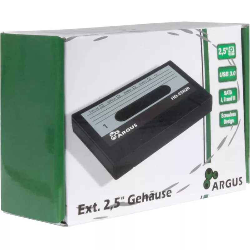 HDD korpuss Inter-Tech HD-25620 melnbalts 2.5 collu