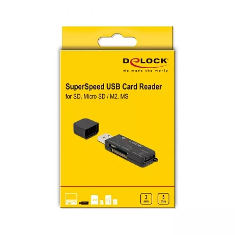 Karšu lasītājs DeLOCK SuperSpeed USB priekš SD Micro SD MS