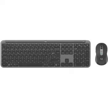 Logitech Signature plāns Combo MK950 - tastatūras un peles komplekts - 100% - pilna izmēra - bezvadu - Bluetooth 5.1 LE - AZERTY - franču - grafīta (920-012485)