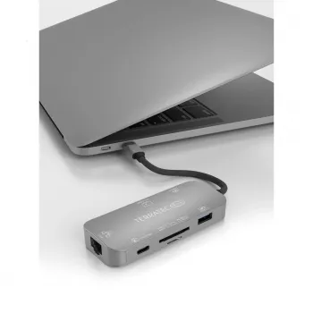 USB centrmezgls Terratec Connect C8 USB 2.0 Type-C pelēks