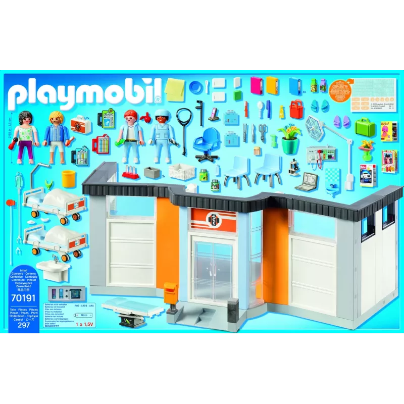 Rotaļlietu figūra Playmobil 70191 Mēbelēta slimnīcas nodaļa 297 gabali