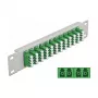 Fiber Optic Patch Panel DeLOCK 10 inch 12 Port LC Quad Zaļš 1U Pelēks