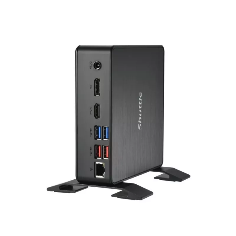 Shuttle XPC Nano PC NC40U, Intel Celeron 7305U, 1x HDMI, 1x DP, 1x USB-C/DP, 6x USB 3.2, 1x 2,5 collu slots, 2x M.2, 1x LAN, RAID, nepārtraukta darbība 24/7, iekļauts VESA un statīvs