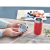 Travel mug Leifheit 03245 nerūsējošais tērauds 350 ml, dubultsienu, hermētisks, paceļams vāks, melns/sarkans