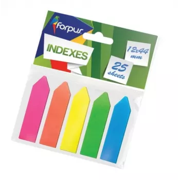 Papīra rādītājs Forpus, 12x44 mm, asorti, plastmasa, bultiņas (5x25) 0718-105