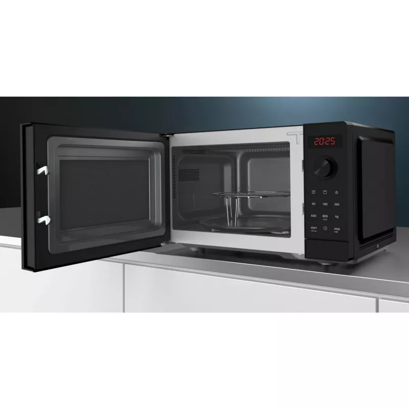 Siemens iQ300 FE023LMB2 mikroviļņu krāsns, melna, Solo mikroviļņu krāsns, uz galda novietojama, 20 L, 800 W